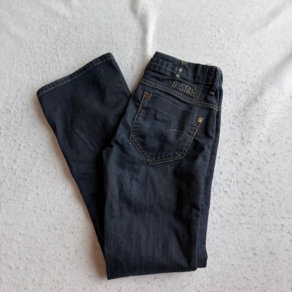 G Star Raw Midge Bootleg Jeans Women 28 Dark Blue Low Rise Stretch Denim